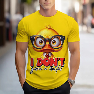 Camiseta de Manga Corta para Hombre con Diseño de Pato, Corte Regular, 100% Algodón, Transpirable, Estampado Digital, para Verano - Product Image 5