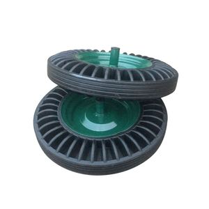 HENGYIDA Vente en gros des roues <span class=keywords><strong>de</strong></span> <span class=keywords><strong>brouette</strong></span> les plus vendues, 4-8 pouces, en caoutchouc massif et métal, roues pivotantes résistantes à l'usure, sans frein, protège-filets, ODM OEM - Product Image 4