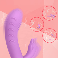 Jouet sexuel pour femmes en silicone liquide 2-en-1 détachable, avec stimulateur clitoridien et anal double extrémité pour point G, 10 vibrations