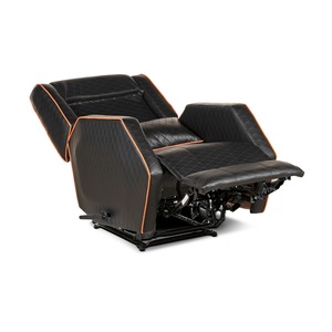 เก้าอี้หนังสังเคราะห์มีพนักพิงหลังสำหรับเล่นเกมสีดำ-โครงสแตนเลส - Product Image 5