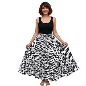 Casual Women's Long <b>Skirt</b> Sewing Pattern Breathable <b>Elastic</b> Waist Tiered Design with Nonwoven Weaving Method - Product Image 1
