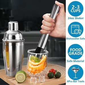 Ensemble d'outils <span class=keywords><strong>de</strong></span> bar professionnels avec support élégant, shaker à cocktails poli miroir, personnalisable avec <span class=keywords><strong>logo</strong></span> pour les soirées en bar - Product Image 2