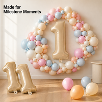 Ballons Mylar géants de 40 pouces pour fêtes d'enfants, coloris rouge, rose, noir, vert, blanc, pour baby shower et Noël 2026