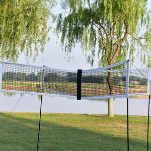 Outdoor Portable Volleyball Net Four Square Meets Volleyball Net Set with Pump and Carrying Bag for Beach Backyard