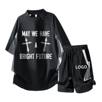Ensemble de shorts à manches courtes pour homme, logo personnalisé, été, ultra léger, performance, nylon, spandex, séchage rapide, 180 GSM, ensemble de sport décontracté
