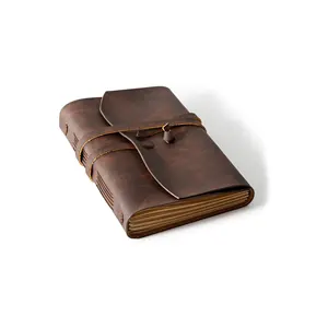 Caderno de couro, caderno de 5x7 polegadas recurso rústico jornal caderno de diário 240 páginas tampa macia de couro pu