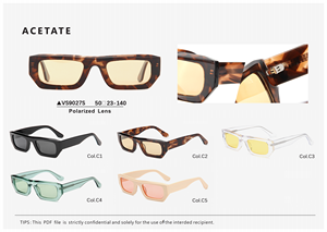 Lunettes de soleil tendance pour hommes, marque de créateur, plusieurs couleurs de verres, protection UV400, monture en acétate premium, logo personnalisé - Product Image 3