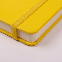 Carnet à couverture rigide jaune A5 personnalisé avec logo, ligné, avec bande élastique, pour le bureau et l'école, papeterie, cadeau d'affaires
