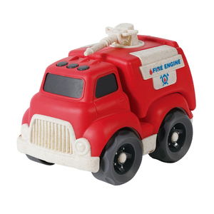 Eco Friendly Wheat Straw Bioplastic Material Free Wheel Plastic Truck Car Vehicle Toys Fire Engine Toys