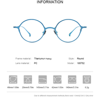 Gafas Borregls de Titanio Puro para Hombre, Montura Redonda de Diseño, Marca Nueva 2025, Ligeras, Estilo Japonés, Modelo 185752