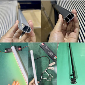 ราวแขวนเสื้อผ้าอะลูมิเนียมเคลือบผิวแบบ LED ราวแขวนผ้าแบบท่อรูปไข่และท่อกลมสำหรับแขวนเสื้อผ้า - Product Image 6