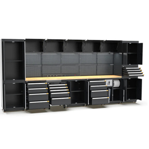 OBM Nouvelle Combinaison d'Établi en Acier Noir Grande avec Armoire à Outils pour <span class=keywords><strong>Garage</strong></span> et <span class=keywords><strong>Atelier</strong></span> - Product Image 5