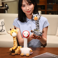 Ensemble de peluches vintage zèbre et girafe OEM ODM, décoration de chambre d'enfant, poupée réconfortante anti-stress pour enfants, cadeau d'anniversaire sur le thème du safari