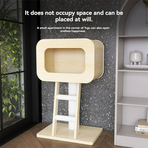 Salvaspazio piccolo albero del gatto per un gatto con Sisal graffio Post-struttura compatta in plastica per arrampicata in legno moderna per animali domestici - Product Image 6