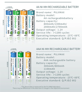 PUJIMAX Venta caliente 16PCS <span class=keywords><strong>AA</strong></span> 1300mAh 1,2 V Batería recargable <span class=keywords><strong>AA</strong></span> Nimh Batería para juguetes Karaoke Micrófono Auto Puertas - Product Image 6