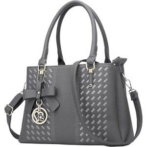 <b>Women's</b> Cross-Body Strap Two Handles Geometric Pattern <b>Satchel</b> <b>Bag</b> with Zipper Closure 3L+ Capacity <b>for</b> Daily Casual Use - Product Image 6