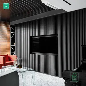 Tiange akupanel sang trọng Mỹ Slatted sồi cách âm rãnh gỗ Veneer Acoustic Panels đối với khách sạn