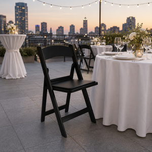 Resin Foldable <b>Dining</b> Chair Black-Modern Design Durable for Outdoor Use in Hotels & Everyday <b>Settings</b> - Product Image 1