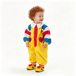Tuta Intera Colorata da Clown per Neonati, Vestito Comodo per Feste di Compleanno e Halloween - Product Image 2