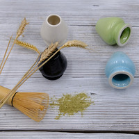 Support de fouet à thé Matcha en bambou vert clair japonais Matcha support de fouet en céramique Chasen service à thé accessoires