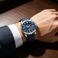 Montre-bracelet sportive étanche pour homme VA VA VOOM, bracelet en cuir tendance, lumineuse, double calendrier, supporte le logo personnalisé, montres à quartz