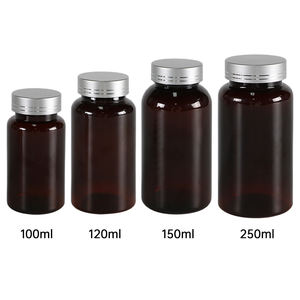 ขวดกลม PET ขนาด150มล. 250มล. พร้อมฝาปิดสีทองแบบพ่นสีใสเกรดอาหารสำหรับยาเหล็กบริการ OEM - Product Image 6