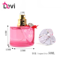 Nouveau design Devi – Flacons de parfum cylindriques en verre 50 ml, rose poudré, flacon de parfum rechargeable avec pompe vaporisateur vide