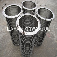 Filtre cylindrique en treillis métallique à fils coniques pour eaux usées, panier filtrant conique