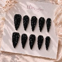 Ongles à presser en PMMA faits main, courbés, style français, à pointe longue, texture 3D, personnalisés, marque privée 3.0, couverture complète, 10 pièces