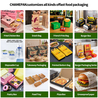 Sac en papier personnalisé pour emporter, pour poulet frit, burger, poisson et frites, emballage alimentaire pour les en-cas de rue, pour la restauration rapide
