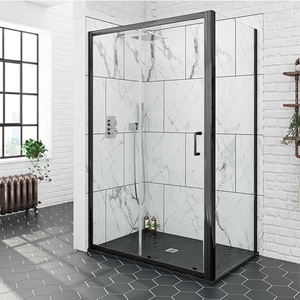 Chất lượng cao tắm bao vây khách sạn không khung Frosted Tempered trượt kính tắm cửa - Product Image 6