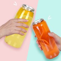Échantillon gratuit de canettes transparentes en PET faciles à ouvrir pour boissons, thé, café, soda, jus, champagne - 12 oz/16 oz, sans BPA, qualité alimentaire