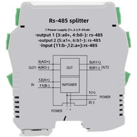 RS485 Hub 2 Master 1 Slave Repeater isolasi optik dengan Penyimpanan Data Buffer modul komunikasi industri Taihua TD-7521