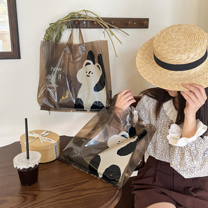 Custom Clear Plastic Boodschappentassen Met Logo Soft <span class=keywords><strong>Loop</strong></span> Handvat Commodity Verpakking Tassen Gebruiken Voor Kleding Decoratie - Product Image 1