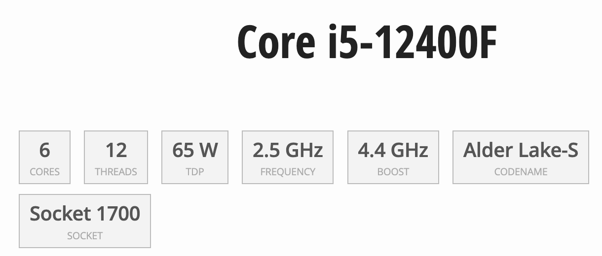 I5-12400F [Nuevo en caja con garantía de 3 años]