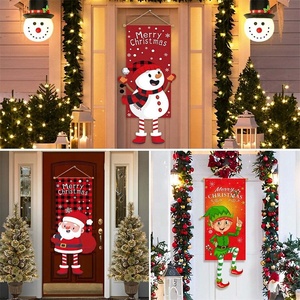 Cartone animato creativo stampato lucido pupazzo di neve di Babbo <span class=keywords><strong>Natale</strong></span> appeso bandiere di stoffa nuova porta del partito decorazioni di <span class=keywords><strong>natale</strong></span> giocattolo regalo - Product Image 6
