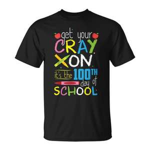 T-shirt Crayon du 100e jour d'école pour les enfants et les enseignants - Product Image 1