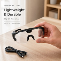 Lunettes de soleil intelligentes 1080P, lunettes d'enregistrement vidéo POV pour hommes et femmes - Technologie portable pour le baseball, le cyclisme, le ski, la course à pied