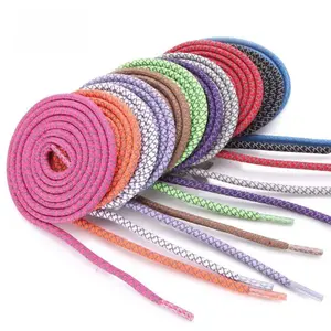 Lacets de chaussures en polyester réfléchissants ronds épais personnalisés OLIAN lacets de sécurité pour baskets chaussures de course athlétiques - Product Image 1