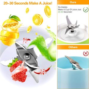 Liquidificador Elétrico Portátil de Frutas 500ML, Mini Liquidificador Recarregável USB, Pequeno Liquidificador Portátil - Product Image 3
