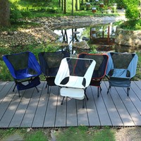Chaise lune d'extérieur en maille respirante, chaise pliante portable à dossier haut, idéale pour la pêche, le camping en bord de mer et les pique-niques