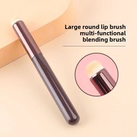 Pinceau correcteur multifonctionnel OEM personnalisé en gros, tête ronde, pour rouge à lèvres, en poils synthétiques végétaliens, outils de beauté, directement de l'usine