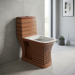 Modern Square Ceramic One Piece Toilet Designer Wooden Seat Stylish Bathroom Commode Bulk Order WC - Product Image 3