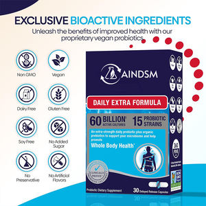 Capsules de prébiotiques à vente chaude, souches probiotiques, probiotiques végétaliens, stimule le métabolisme, soutient la santé intestinale, compléments alimentaires à base de plantes - Product Image 3