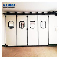 Puerta Automática Plegable de Acero Galvanizado Industrial, Tamaños y Colores Personalizados
