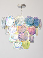 Lustre vintage en verre coloré de Murano, style ligne de pêche, en fer et verre, avec éclairage LED, pour salon, chambre et salle à manger