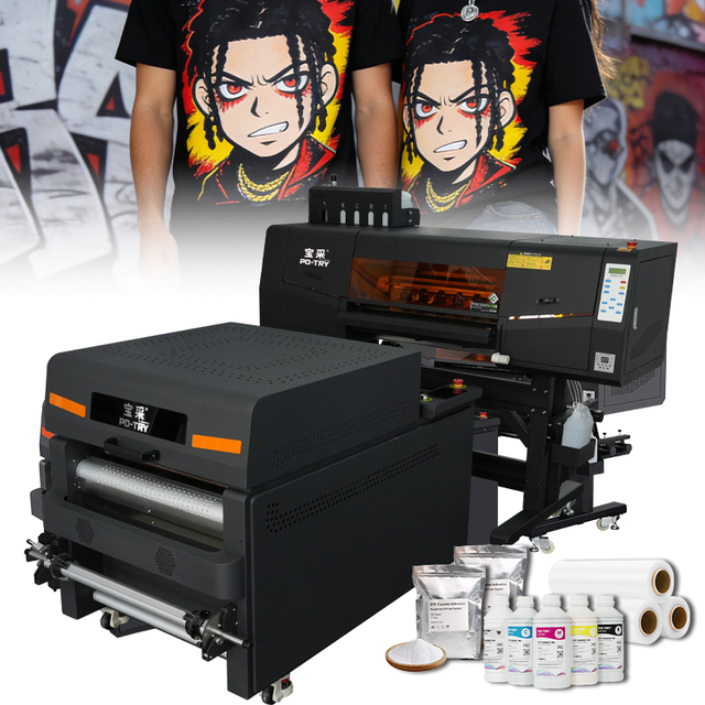 USA Warehouse PO TRY I3200 Dual Head 60cm High Speed DTF Printer White Ink TShirt Transfer Machine POD Production Local Support