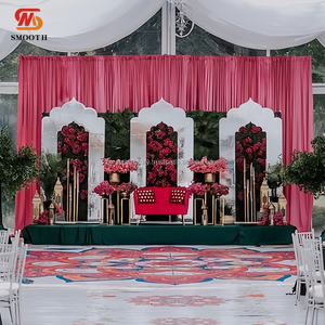 ซุ้มโค้งกระจกสีเงินสำหรับตกแต่งงานแต่งงานเวทีแต่งงานหรูหราแบบอินเดีย - Product Image 6