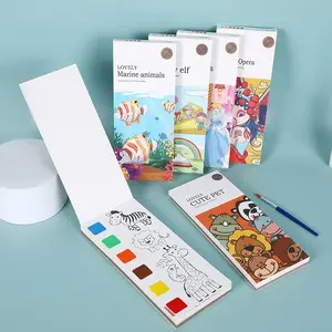 Tragbare Tasche Kinder Zeichnung Kinder Aquarell Färbung Malbuch für Kinder mit Wasser Färbung Lesezeichen