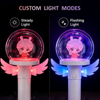 Bâton lumineux LED en plastique OEM ODM Ailes d'ange, 15 couleurs, poignée personnalisable avec logo, pour fans d'idols japonais, concerts et clubs de musique